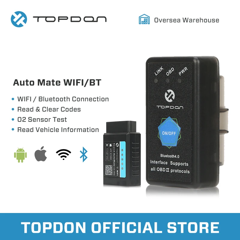 TOPDON автоматический ELM327 Bluetooth pic18f25k80 OBD2 сканер WIFI V1.5 АВТО OBDII полнофункциональный