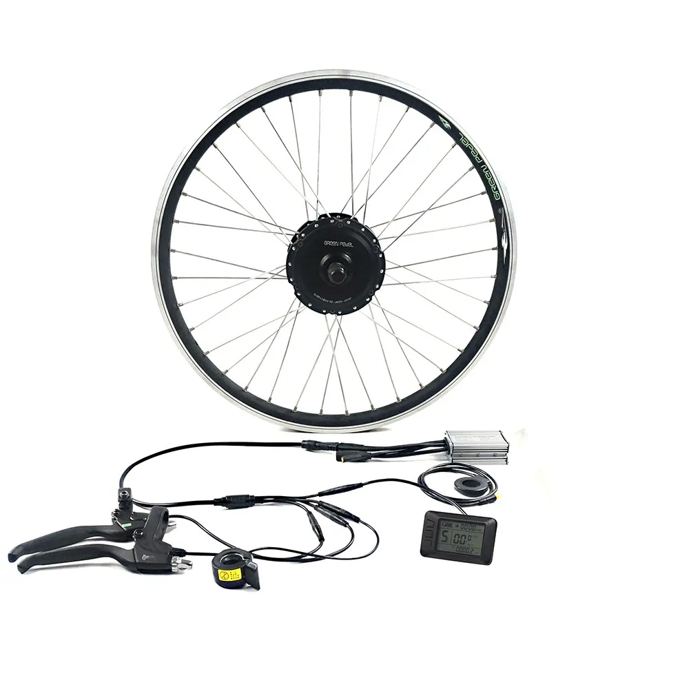 

Greenpedel 2021 24v 36v 250W 28 inch geared wheel hub motor electric bike conversion kit
