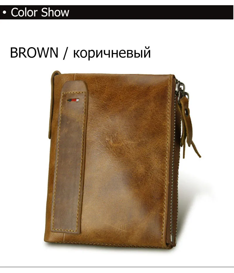 Мужские кошельки из натуральной кожи с гравировкой «сделай сам», держатель для кредитных карт, кошелек с двойной молнией, мужской кошелек из воловьей кожи, короткий кошелек