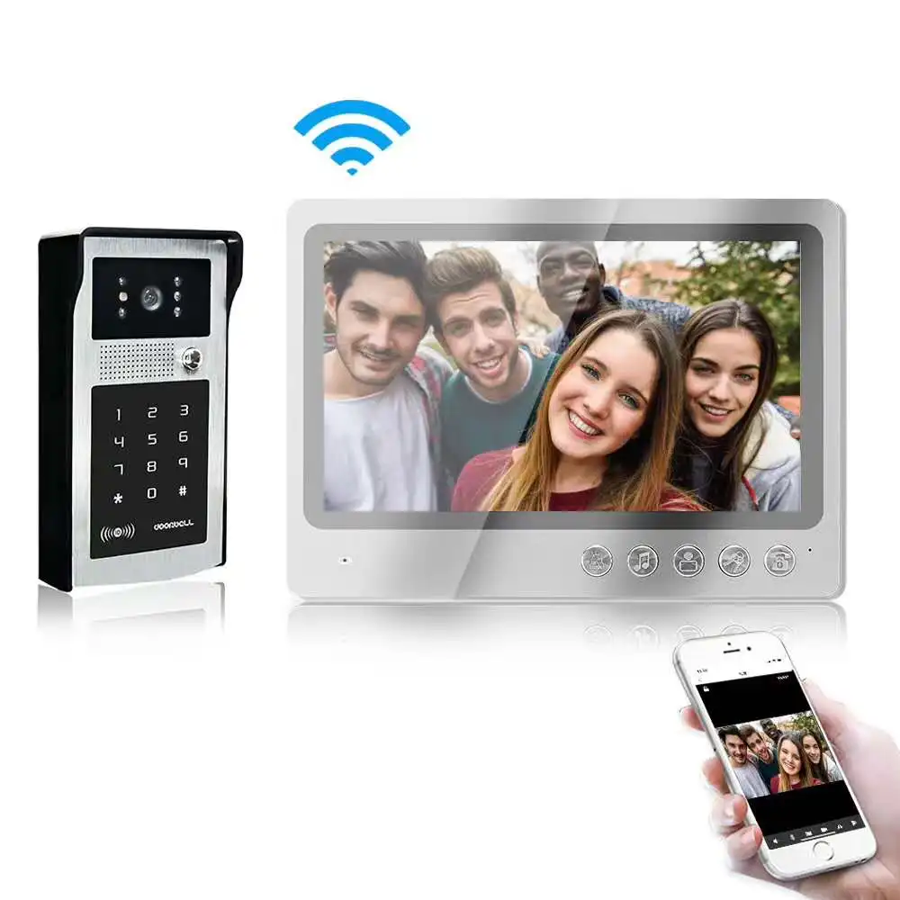 

9 Inch LCD Monitor Wired WIFI Video Door phone APP Remote Control WIFI Doorbell Peephole Viewer