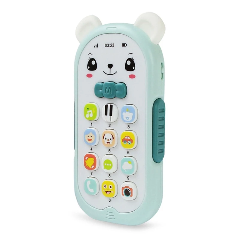 

Multifunction Baby Pacifier Little Bear Cell Phone, Imitating Music Light Nibble Phone for 1+ Years Old Boys Girls
