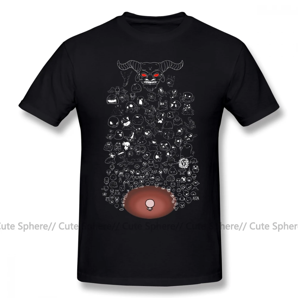 Футболка The Binding Of Isaac, футболка с коротким рукавом для мужчин, забавная Модная хлопковая Футболка с принтом XXX - Цвет: Black