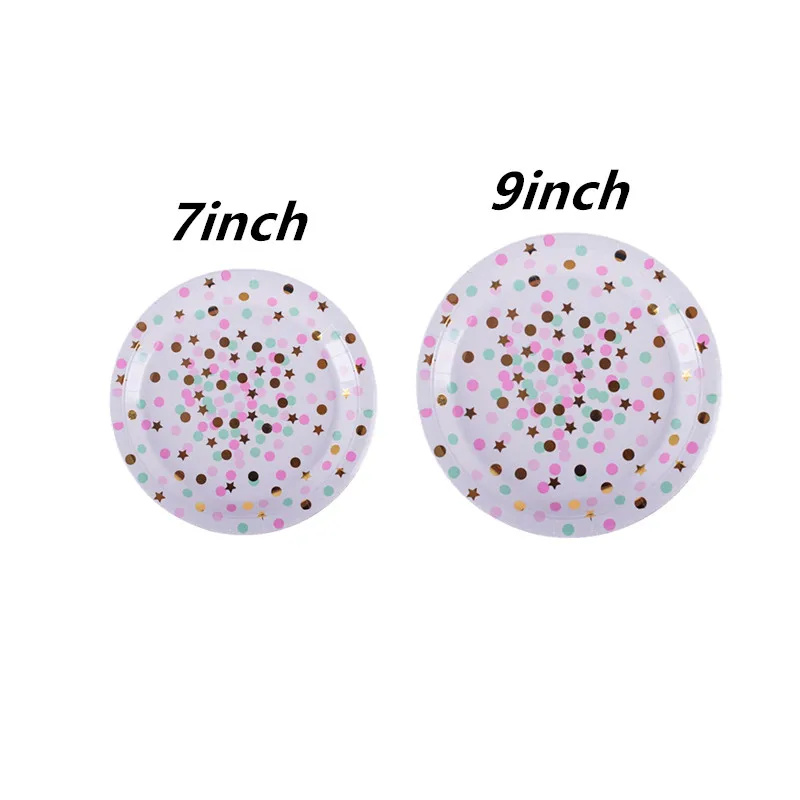 10 шт./лот Золотая фольга одноразовые столовые приборы бумажные тарелки для