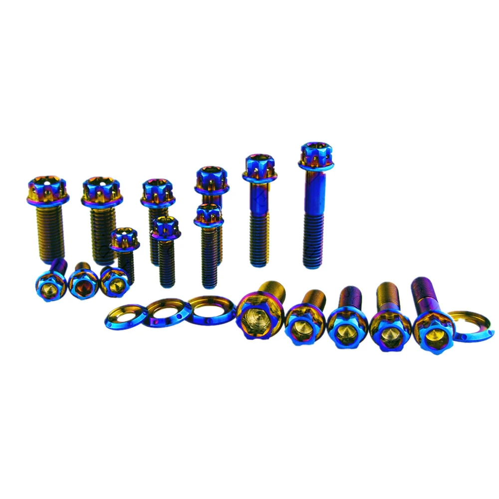 Титановые болты M6 M8 M10 x1.25 мм X1.5mm 20/25/30/35 40 фланцевая головка мотоцикла MTB винты Torx Ti
