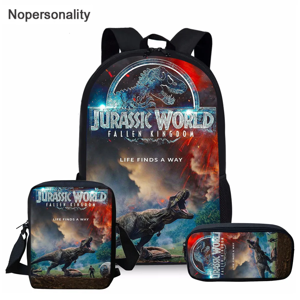 Детский Школьный рюкзак Nopersonality с принтом динозавров, школьный ранец для мальчиков-подростков, сумка для книг