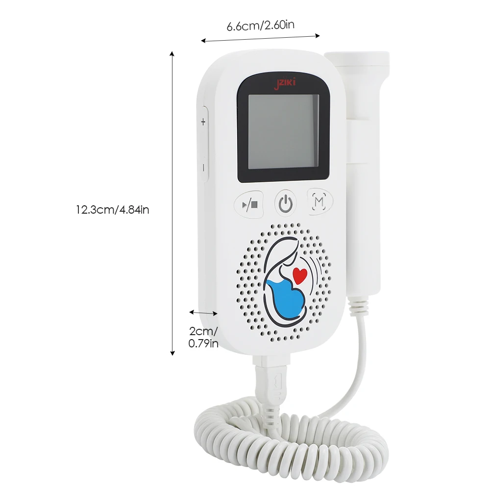 

Ultrasound Doppler Fetal Heart Rate Monitor Household Fetus Baby Heartbeat Detector Probe Battery Operated 2MHz Fetal Doppler