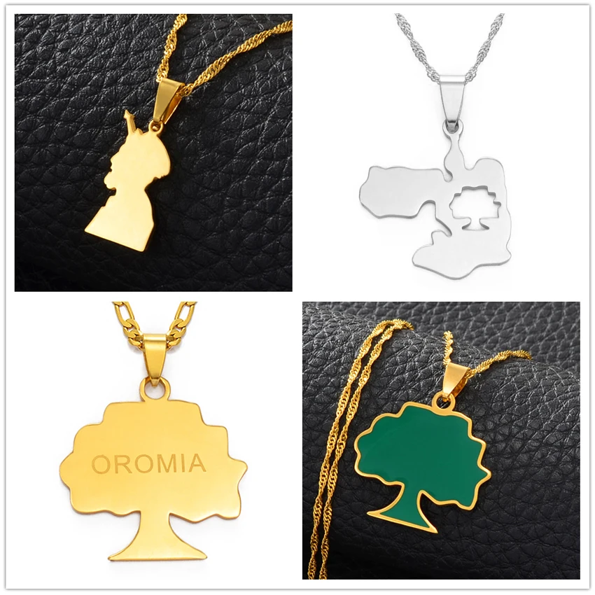 Ожерелье и кулон Anniyo Эфиопия Oromia для женщин мужчин Oromo Подарочные ожерелья
