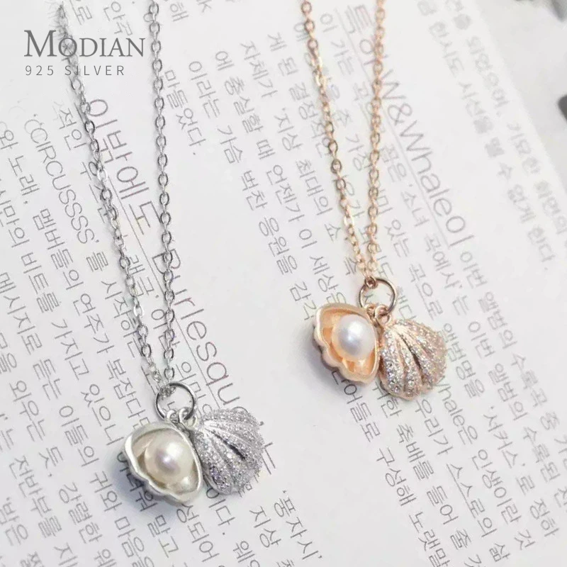Modian Модные прозрачные цирконовая жемчужина в виде ракушки Ожерелье Подвески для