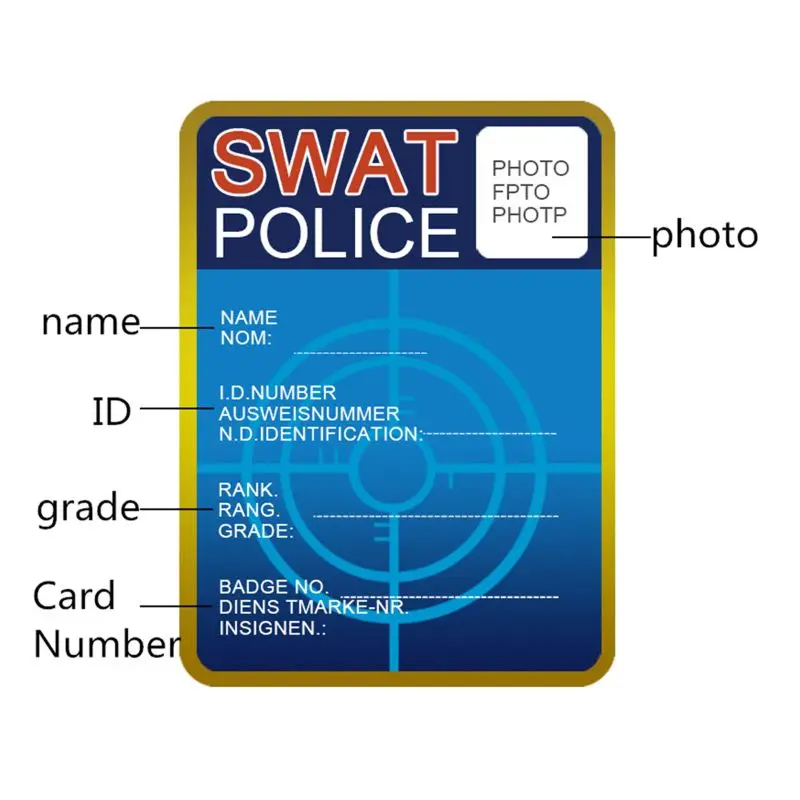 

Kids Role Occupations Playing Toys Police ID Cards