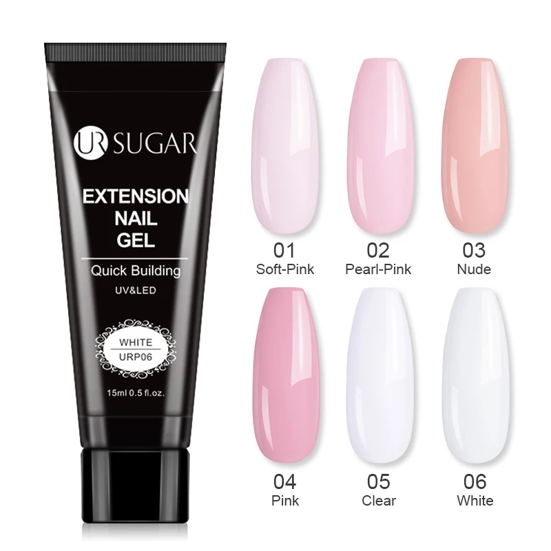 

UR SUGAR 15ml UV Gel Set Acrylic Gel Kit Jelly Camouflage Builder Nail Gel Soak Off Finger Extension Slip Solution Crystal