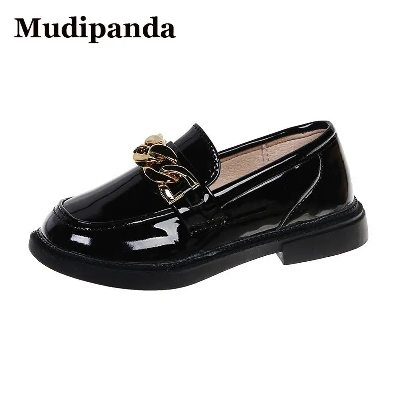 

Детские черные кожаные туфли для девочек, школьная Классическая обувь принцессы для девочек-подростков с мягкой подошвой, Детские Лоферы д...