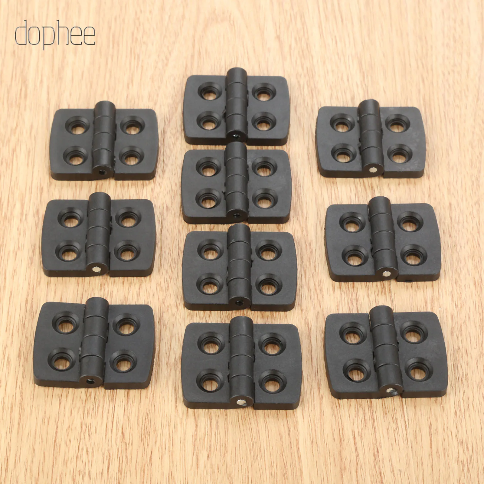 

dophee 10pcs Black Mini Plastic Door Bearing Butt Hinges Cabinet Drawer Jewellery Box Hinge For Furniture Hardware