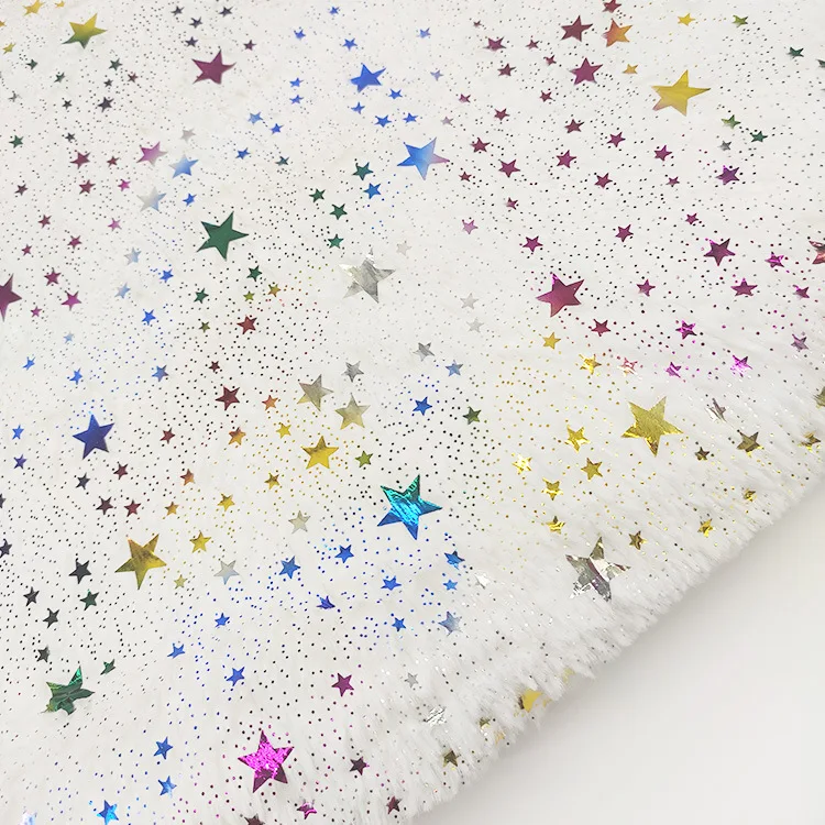 ПЭВ бархат бронзовый красочные маленькие звезды кролик горячее серебро