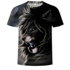 Футболка мужская с объемным принтом льва и тигра, модный потрясающий Свободный Топ в стиле оверсайз, Повседневная рубашка в стиле Харадзюку