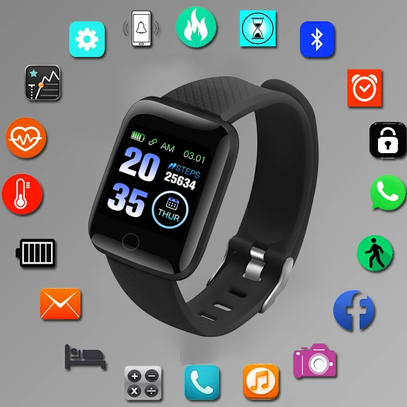 

Digital Watch Men's And Women's Wristband Sports Fitness Blood Pressure Heart Rate Call Message Reminder Android Pedometer Hours