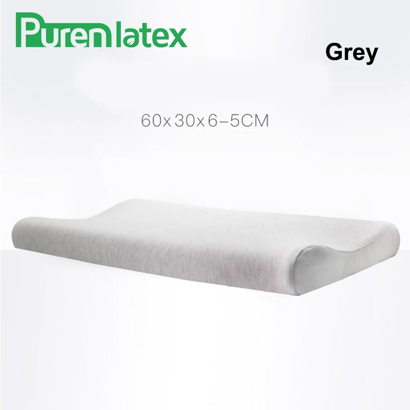PurenLatex подушка из пены с эффектом памяти мягкая подушка медленный отскок шеи Защита позвоночника тонкая подушка для голландской жены детская Подростковая подушка - Цвет: Grey