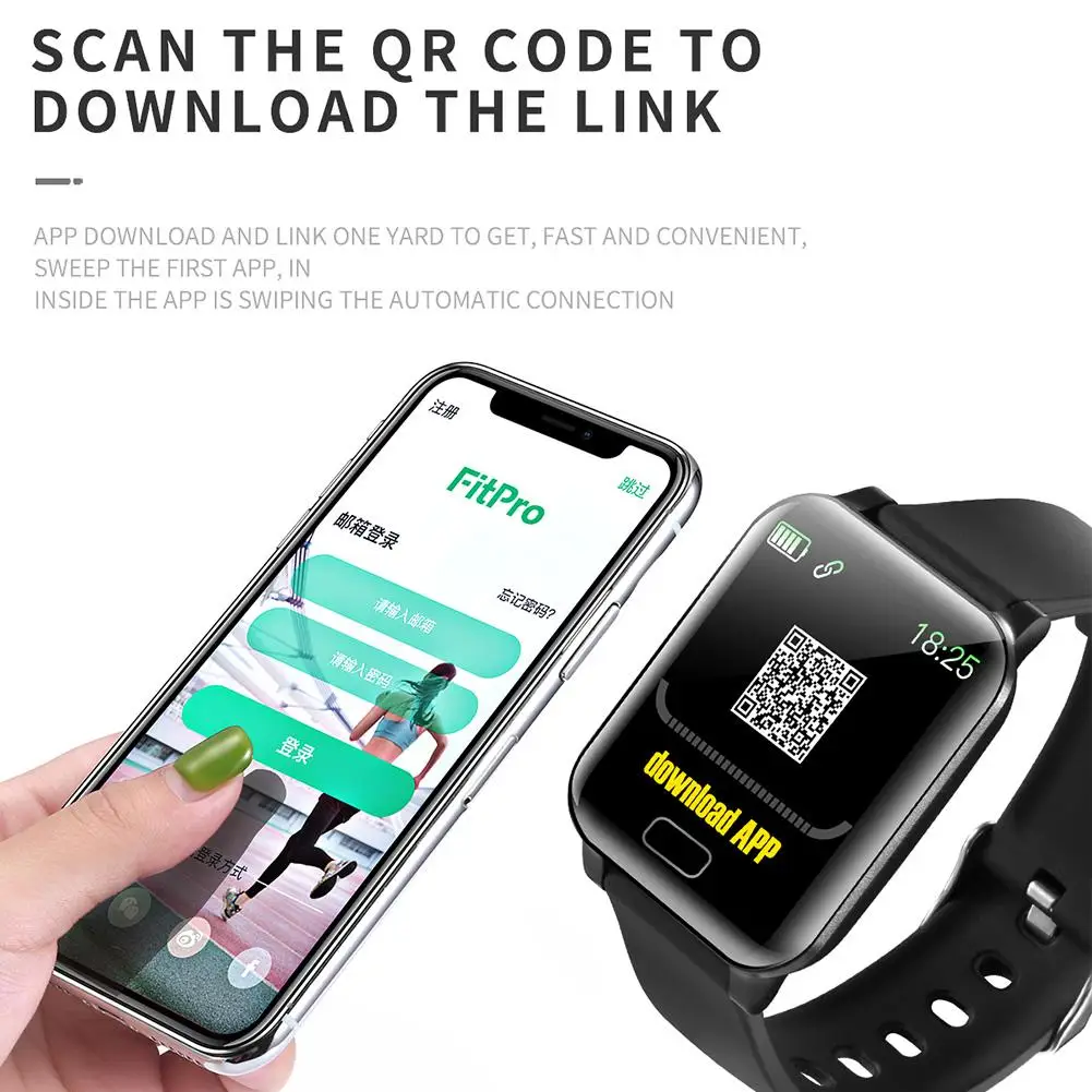 Y12 смарт-браслет 1 3-дюймовым HD монитором под управлением Цвет Экран Часы