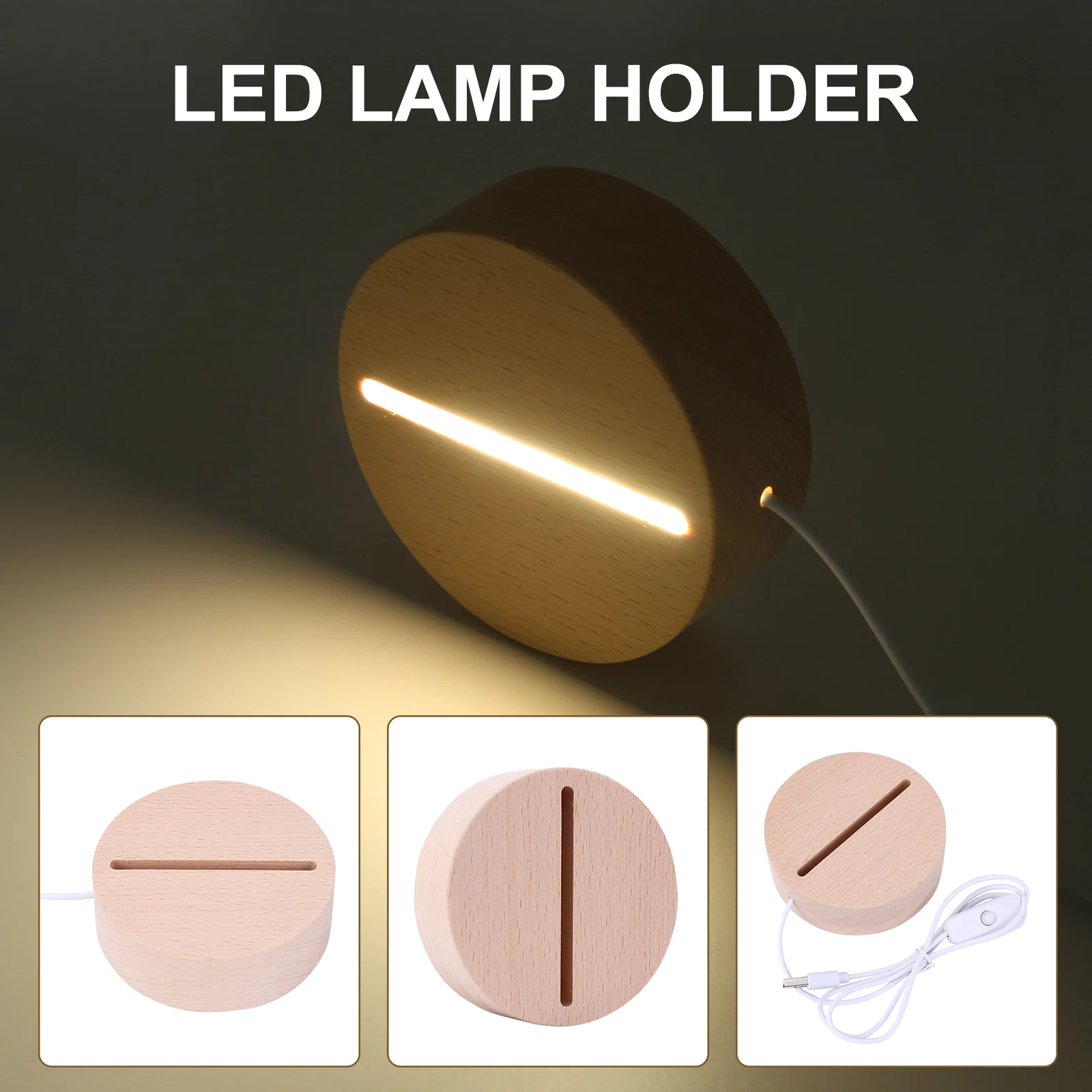 

Круглая осветительная стойка со светодиодной подсветкой, осветительная подставка из хрустального дерева для 3d-дисплея, стеклянная основа