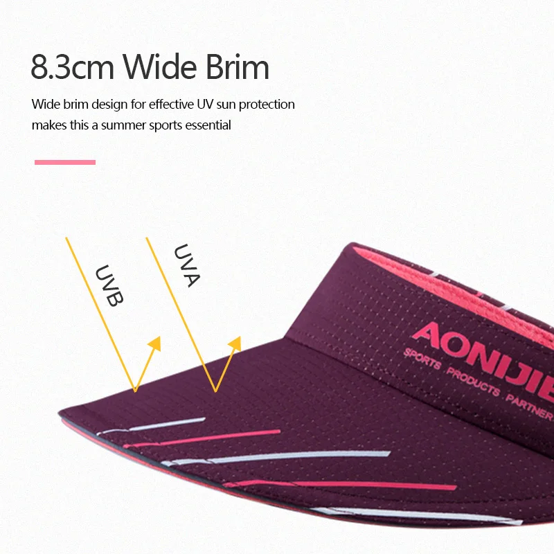 AONIJIE E4113 Adjustable Men Women Summer Sports Wide Sun Visor Cap Hat for Beach Golf Fishing Marathon Running Cycling Sunshade