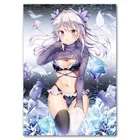 Плакат с аниме-девушкой, сексуальный Шелковый плакат, настенные художественные принты для домашней комнаты, декоративная фотография