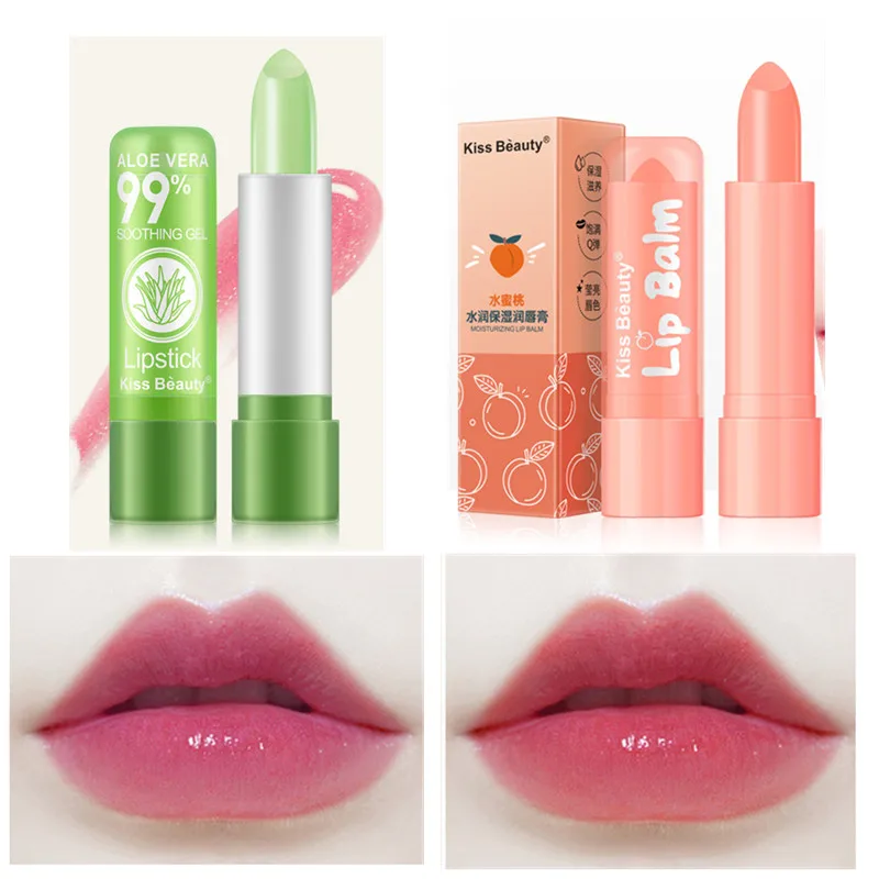 

Aloe Vera Lipstick Color Changing Lip Balm Long Lasting Moisturizing Moisturizing Waterproof Temperature Change Lip Balm