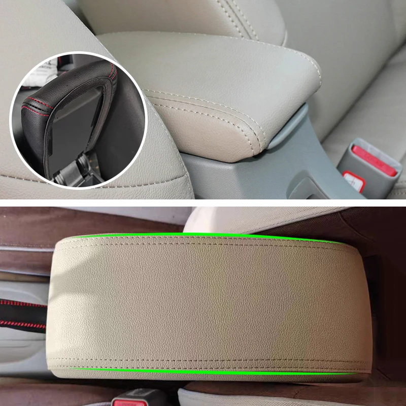 Cubierta protectora de cuero de microfibra para Reposabrazos de coche, compartimento central, embellecedor para Toyota Rav4, RAV 4, 2016, 2017, 2018