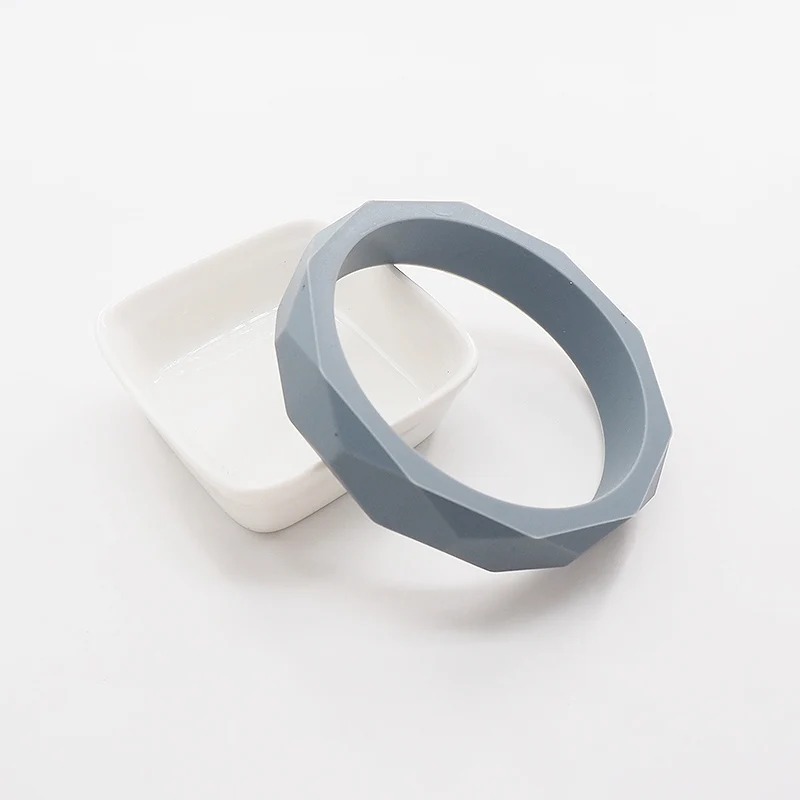 Grey Chenkai 10 шт. BPA Бесплатный DIY силиконовый Прорезыватель для зубов браслет детский браслет зубное кольцо для ребенка сенсорная соска Жевательная Подвеска для игрушки подарок - Цвет: Grey