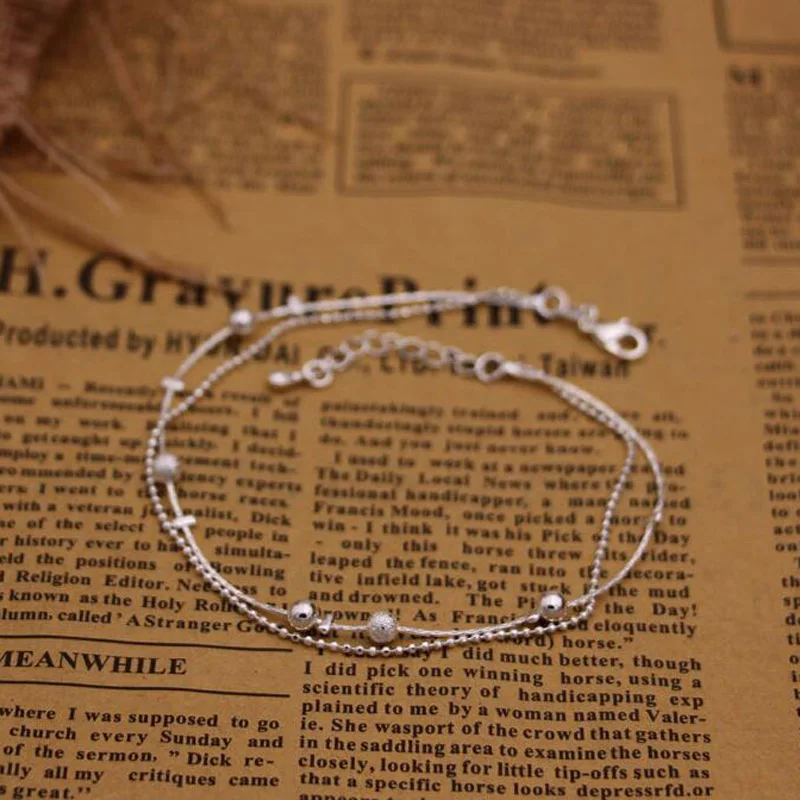 Горячая Распродажа 925 пробы серебро Винтаж анклет (браслет на ногу) с простой