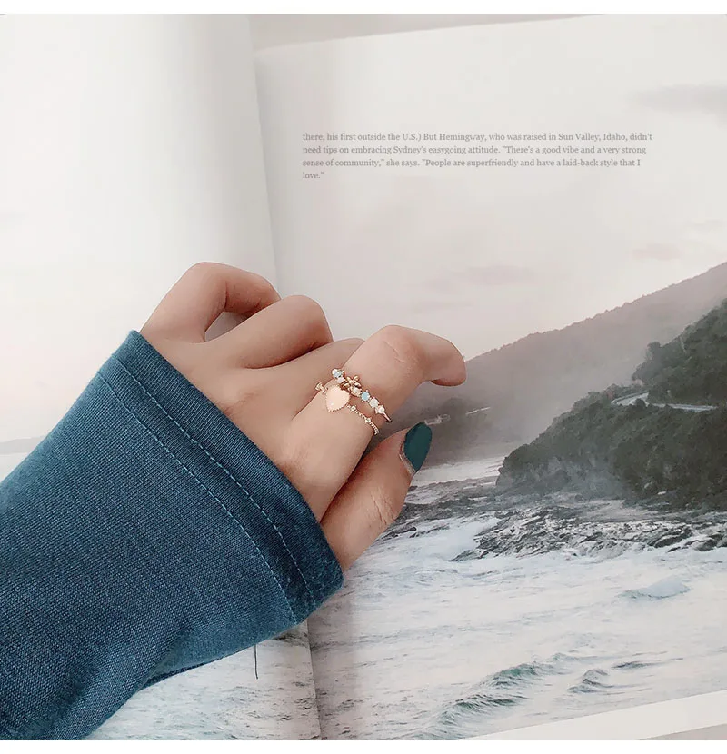 Женское кольцо с красным сердцем Sansummer блестящее Ювелирное Украшение для девушек