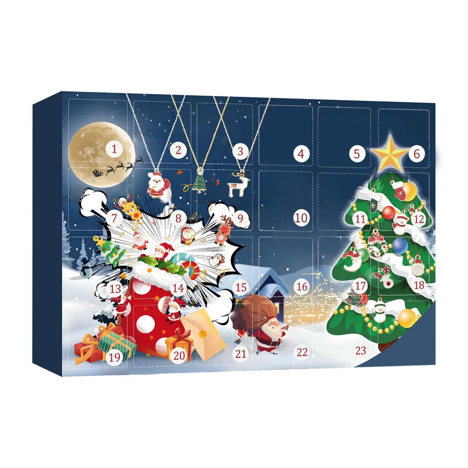 

2022 Countdown Calendar Christmas Surprise Blind Box Gift Snowman Elk Santa Claus New Year Calendar Christmas Decoration