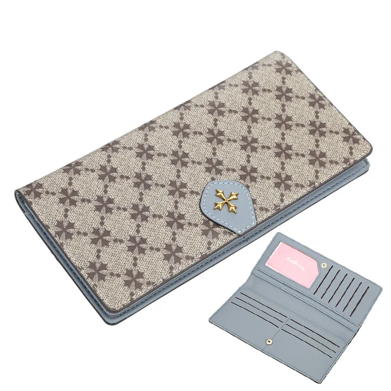 light blue Длинные женские кошельки, высокое качество, женские кошельки из искусственной кожи, 11 держателей карт, брендовые Модные женские кошельки, кошелек для девочек - Цвет: light blue