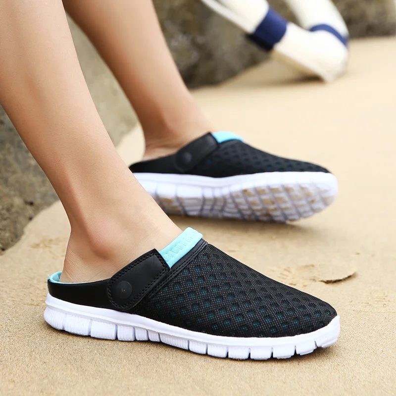 

Coslony Sandals men mesh casual shoes Beach Slippers Garden Shoes Men Non-slip Summer Water Shoes Pool Lightweight Breathable