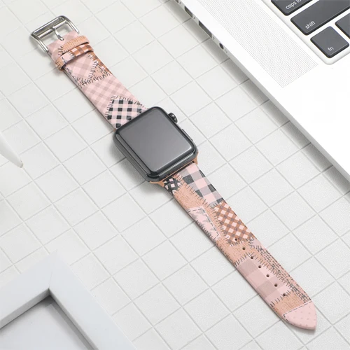 Кожа кожаный ремешок для apple watch, ремешок 42 мм, 38 мм, Версия 44 мм 40 мм наручных часов iwatch, ремешок series 5/4/3/2/1 браслет аксессуары для часов - Цвет ремешка: 4-light gold