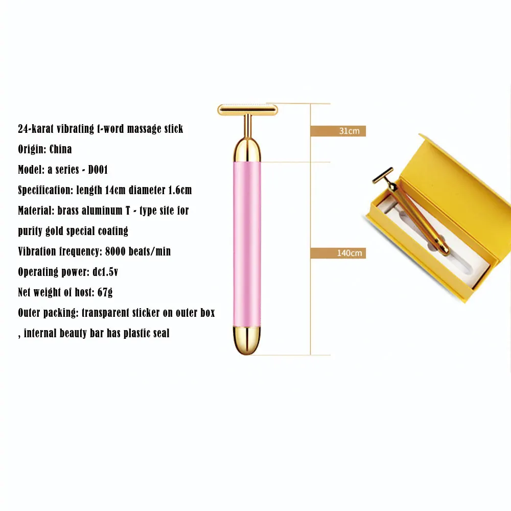 

Slimming Face Roller 24k Gold Colour Vibration Facial Beauty Roller Massager Stick Lift Skin Tightening Wrinkle Bar Beauty Tools