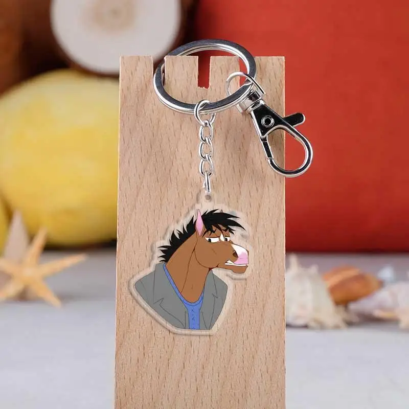 

Брелок BoJack в виде лошади, акриловый двухсторонний брелок, подвеска, прозрачный аксессуар для украшения