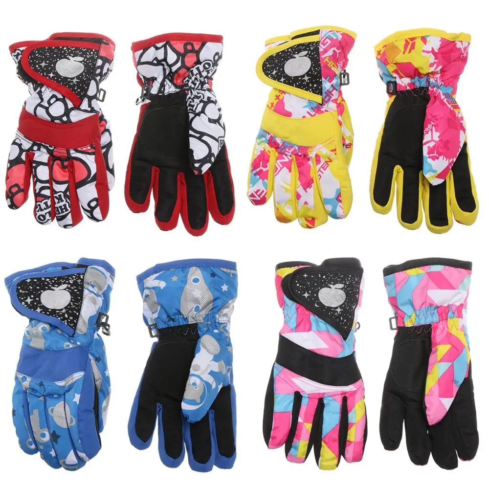 

Модные плотные теплые зимние детские варежки с длинным рукавом для снега сноуборда детские лыжные перчатки для верховой езды на открытом в...