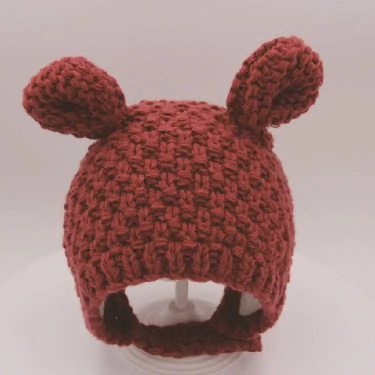 

Handmade Baby Hat Autumn and Winter Children's Cute Woolen Knitted Hat Men and Women Baby Knitted Ear Caps