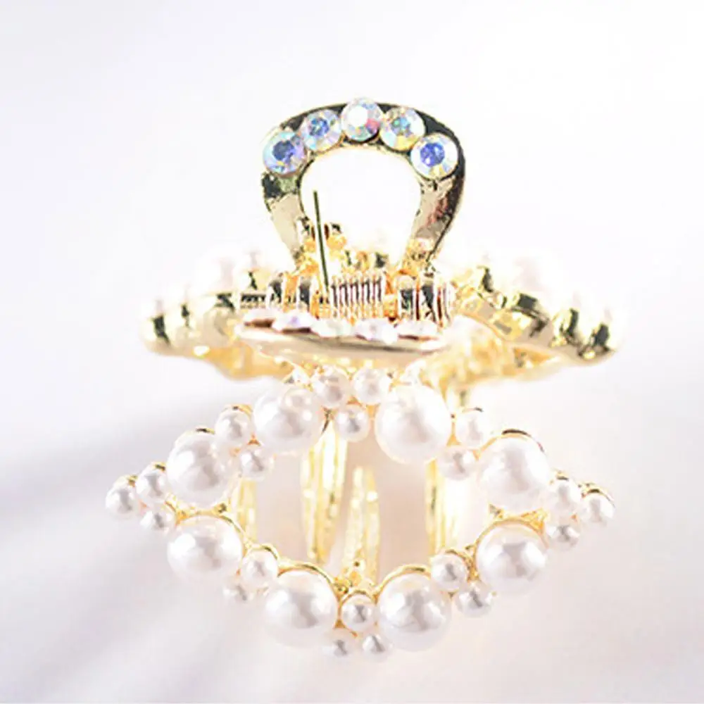 1 шт. роскошные стразы с жемчугом металлические шпильки для волос крабами заколки