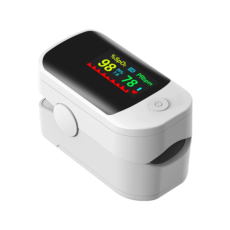 Пульсоксиметр на кончик пальца SpO2 PR RR профессиональный портативный прибор для