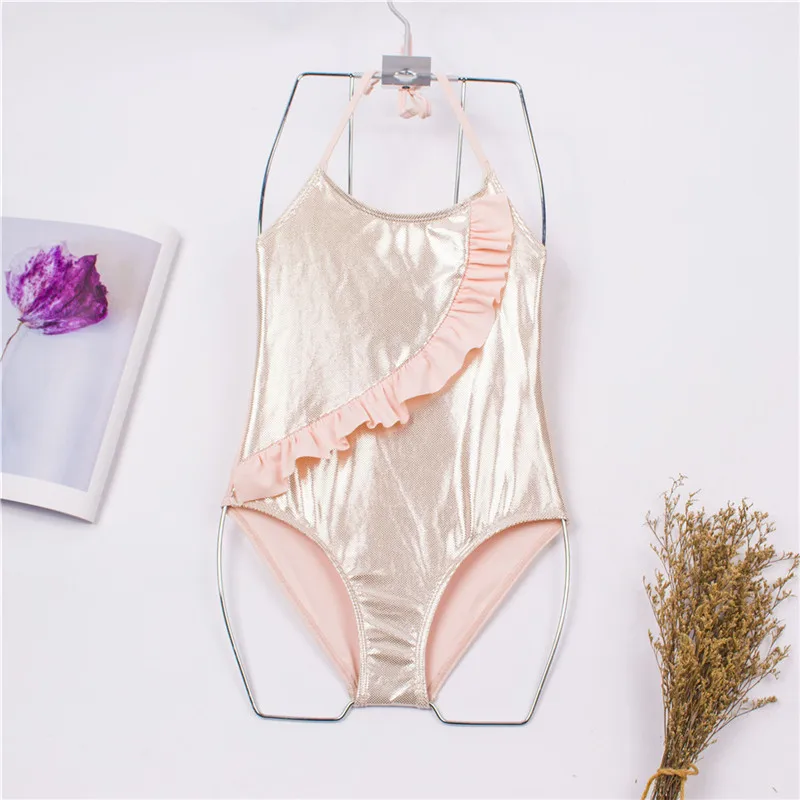 Женский слитный купальник с оборками летний для девочек 1-12 лет A344 | Спорт и