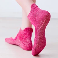 2020 professional anti slip yoga socks women sports breathable pilates socks cotton ballet heel protector dance socks slippers