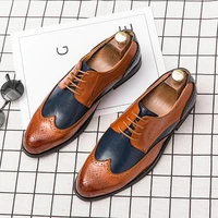 fashion mixed colors casual men dress shoes handmade brogue shoes men party shoes for weddings leather formal shoes men oxfords