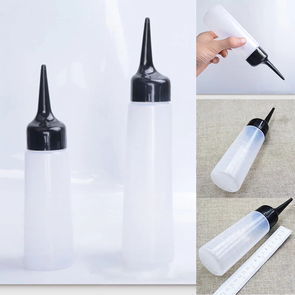 150ml/250ml Plastic Salon Hair Color Applicator Bottle  Scale Hairdressing Hair Dye Bottle Measuring Tool