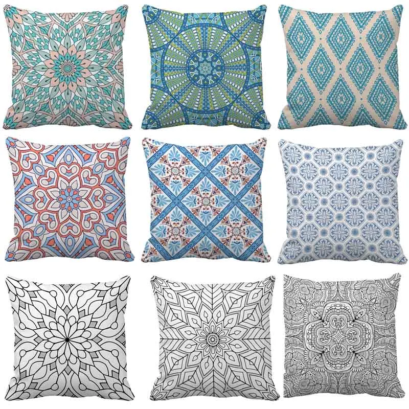 Simple geometric printing bedroom sofa living room decorative pillow case