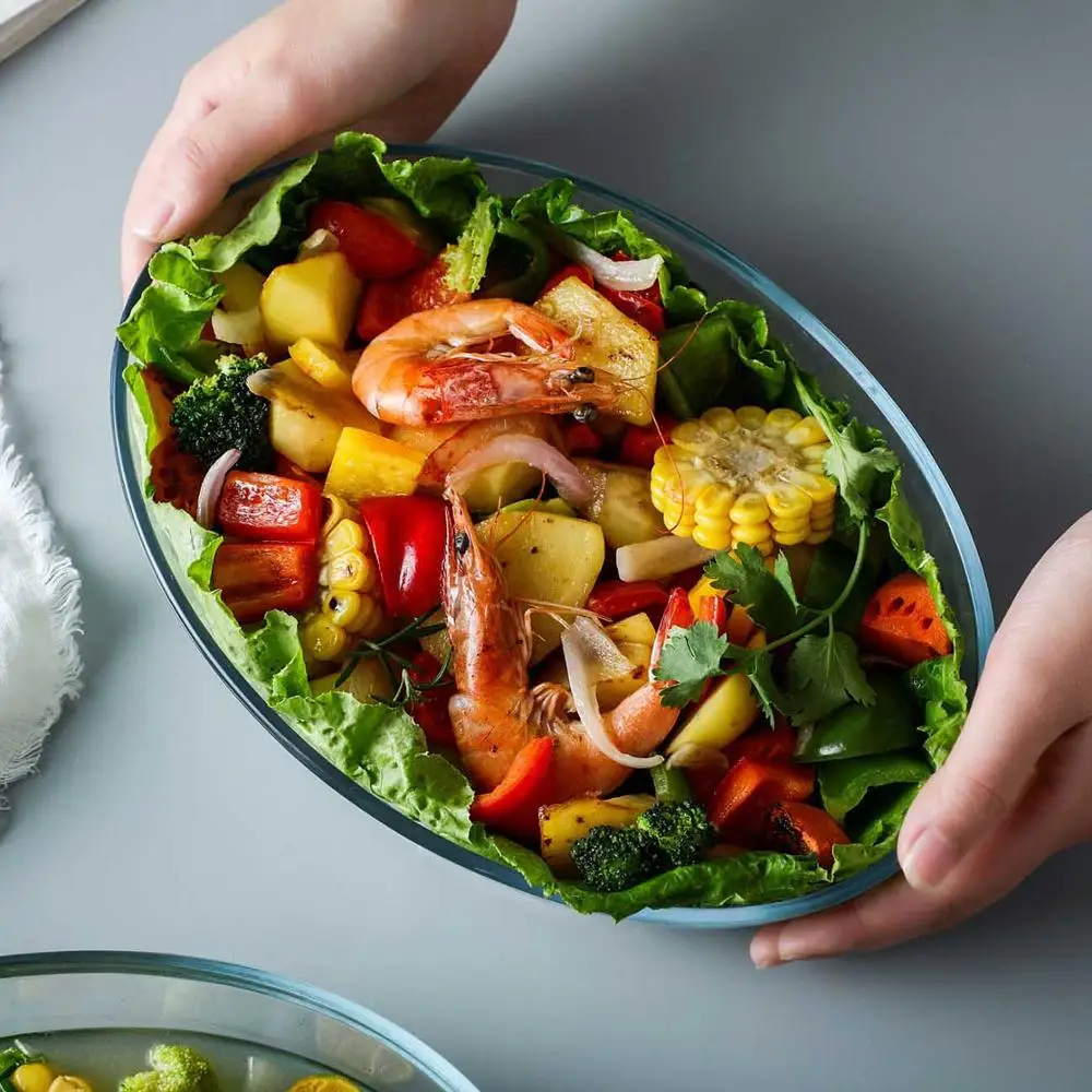 Тарелка для рыбных блюд из высокосиликатного стекла 1 5/2/3 л кухонная