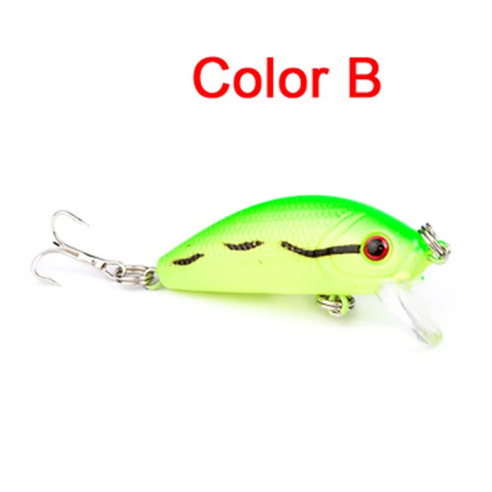 

1pc ABS 5cm 3.6g Fishing Lure With Vivid 3D Eyes Fish Model Minnow Topwater Hard Bait Wobbler Artificial Jerkbait Treble Hooks