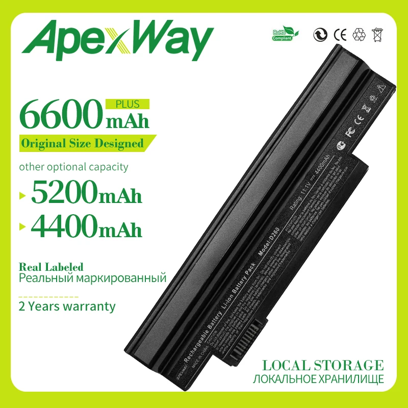 Запасной черный аккумулятор Apexway для ноутбука Acer Aspire One 11 1 h 253 Series UM09G31 UM09G41 533 в |