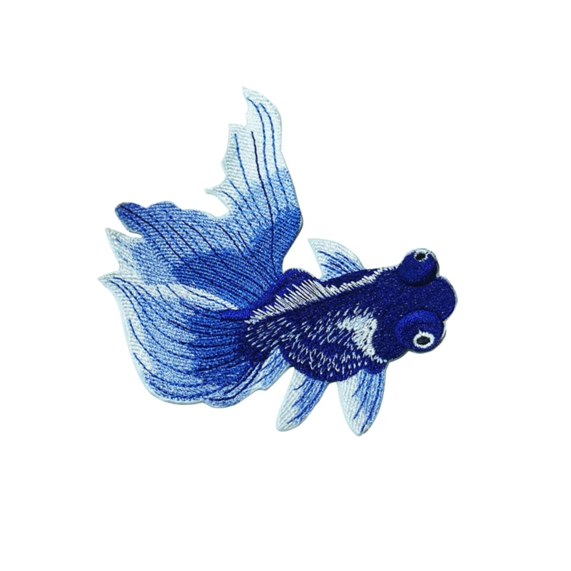 Goldfish Animal Fish Embroidered Patches Chinese Ethnic Style DIY Sewing Patch Embroidery Applique Decorations For Clothes Shoes | Дом и сад