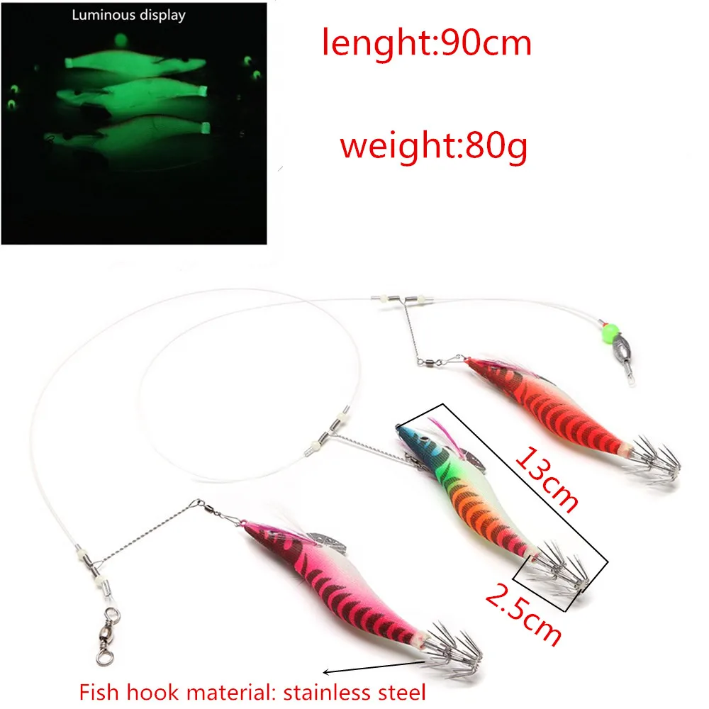 Светящаяся приманка YJBYYX рыболовная крючок для рыбалки в океане лодке и Кальмаре 4
