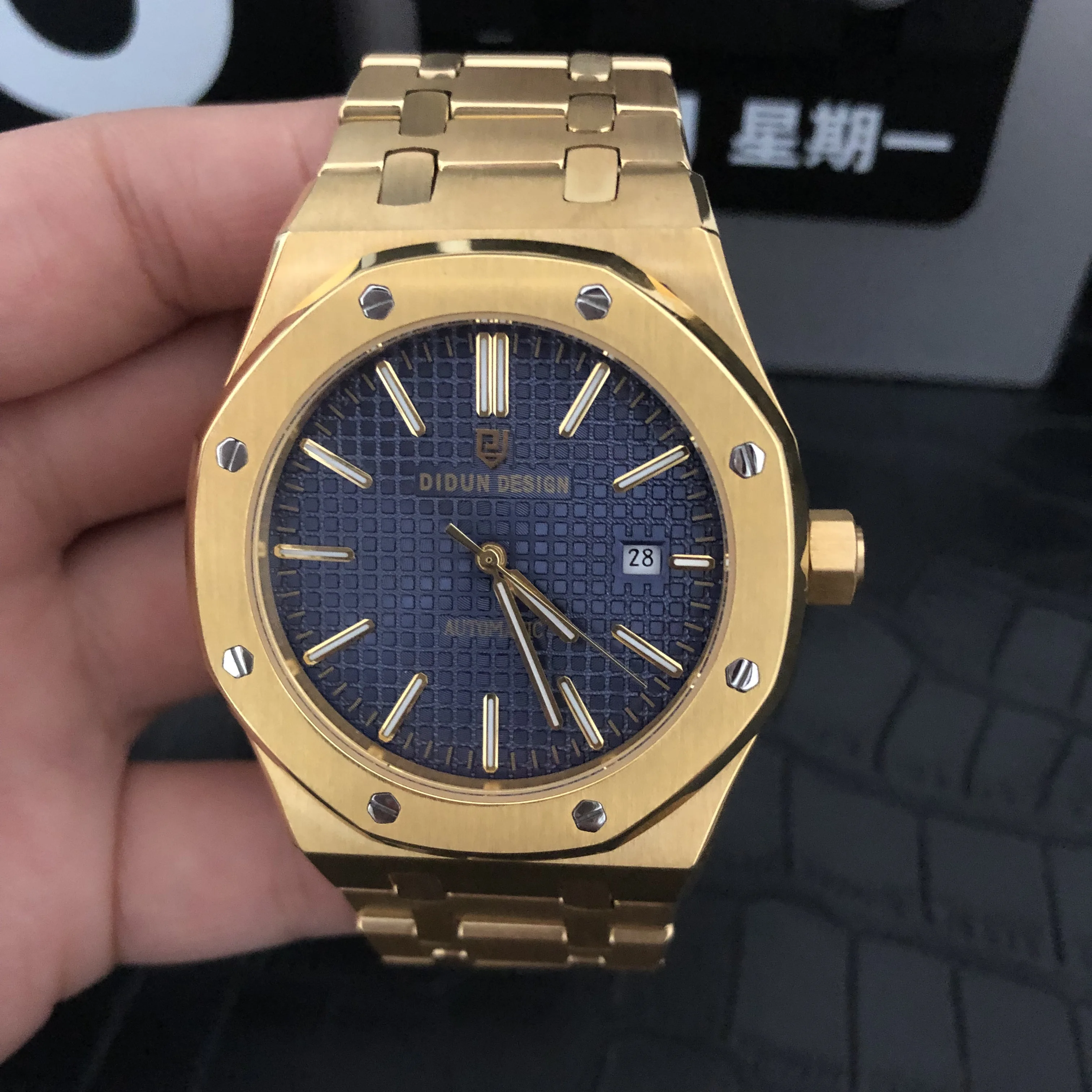 Мужские Роскошные брендовые автоматические механические часы модные деловые